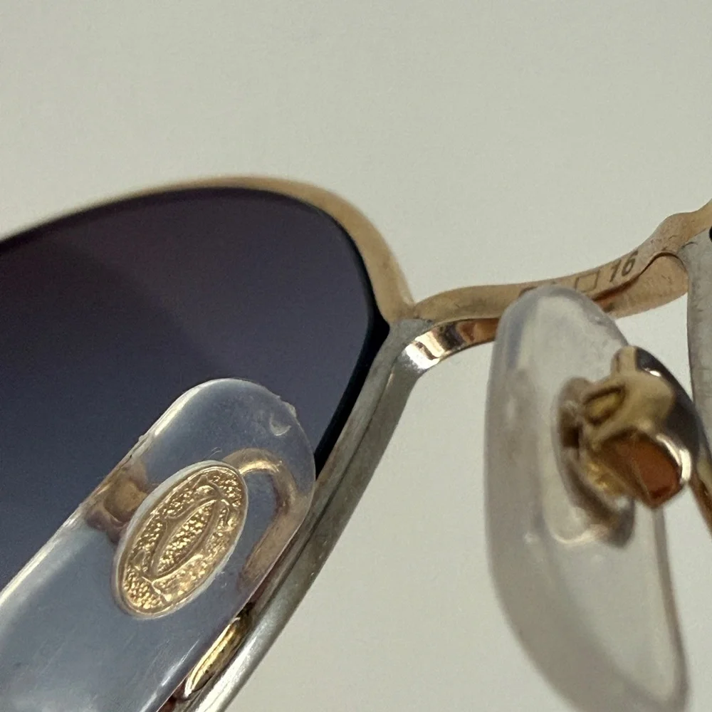 New Cartier CT0360S 001 gold/Silver grey blue sunglasses round classic (no case)